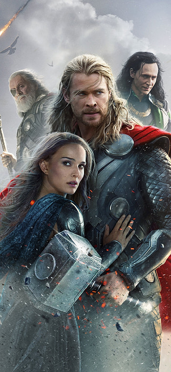 Jane Foster, Loki, Odin, Chris Hemsworth (Thor) HD phone wallpaper