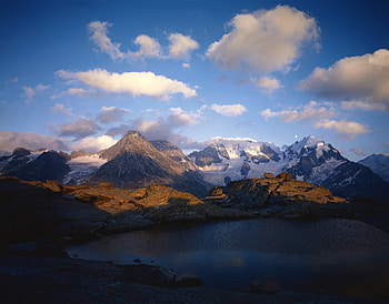 Nature, Mountains, Clouds, Snow, Lake, Ripples, Ripple, Shadow HD wallpaper