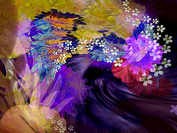purple flower, cg, lovely, 3d, nice HD wallpaper