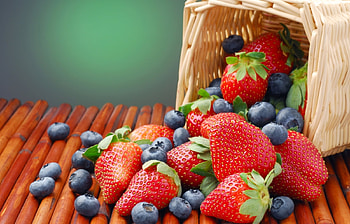 Fruits, Food, Strawberry, Blueberry HD wallpaper