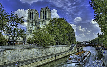 Cities, Rivers, Trees, Building, Stroll, r, Embankment, Quay, Motor Ship HD wallpaper