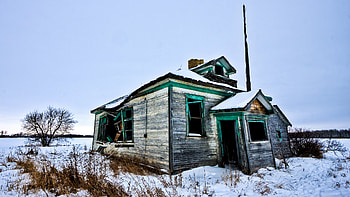 Building, House, , , Ruin, Snow, Winter HD wallpaper