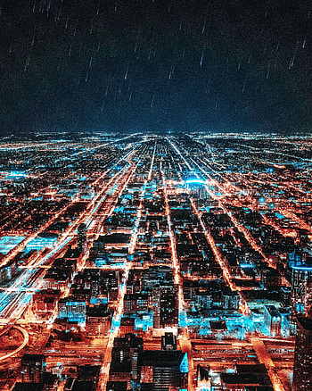 Cities, Stars, Shining, City, Shine, Light, Perspective, Prospect, Electricity, Quarters HD phone wallpaper