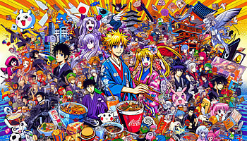 Otaku Culture Extravaganza, otaku, Anime, colorful, food HD wallpaper