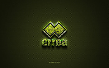 Errea logo, green creative logo, floral art logo, Errea emblem, green carbon fiber texture, Errea, creative art HD wallpaper