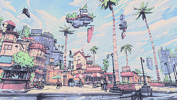 city, Digital Art, Digital Painting, Illustration, Artwork, Landscape HD wallpaper