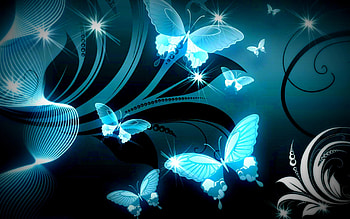 ✰Sparkle Blue Butterflies✰, blue, colors, stars, butterflies, animals, sparkle, butterfly designs, adorable, wings, flying, beautiful, creative pre-made, love four seasons, swirls, pretty, light, cool, lovely HD wallpaper