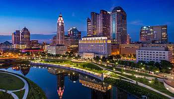 Columbus Skyline, Downtown Columbus, Ohio city, Travel destination HD wallpaper