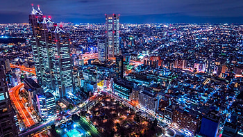 Japan Skyline, Shinjuku Park Tower, Tokyo cityscape, Night skyline HD wallpaper