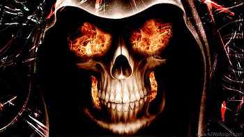 Blue Fire Skull - afari HD wallpaper