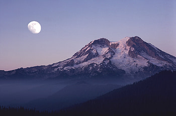 Nature, Mountains, Clouds, Moon, Snow, Vertex, Top, Height HD wallpaper