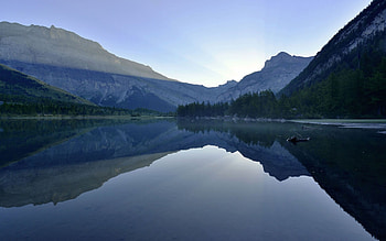 Mountain, river, nature, lake HD wallpaper
