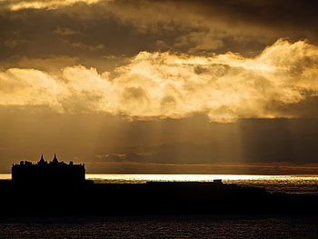 Golden Sky, clouds, sky, gold, evening HD wallpaper