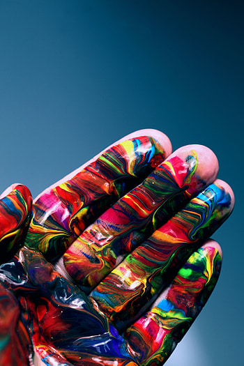 Abstract, Hand, Miscellanea, Miscellaneous, Multicolored, Motley, Paint HD phone wallpaper