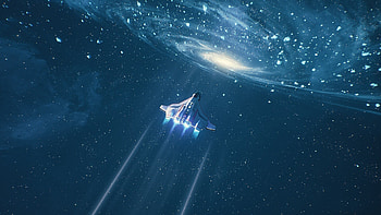 Spaceship, Everspace galaxy HD wallpaper