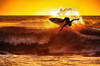Falling, Girl Surfing HD wallpaper
