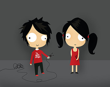 The White Stripes Animation, jack white, music, animation, the white stripes, cute HD wallpaper