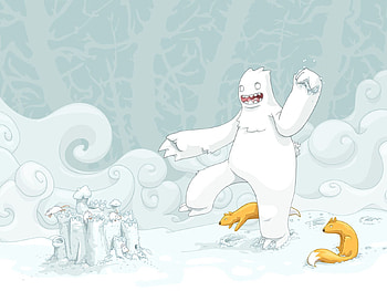 Art, Snow, Fox, Casts, Bring HD wallpaper