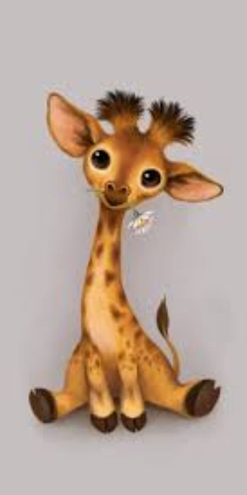 Giraffe baby, cartoon, animal, cute HD phone wallpaper