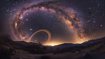 Galactic Nightscape: Stunning Sky and Galaxy Panorama, night, sky, galaxy HD wallpaper