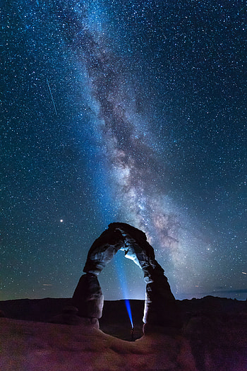 Nature, Night, Starry Sky, Stone, Arch HD phone wallpaper