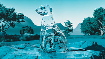 Stunning Meerkat: Ultra, meerkat, sculpture, glass, nature, landscape HD wallpaper