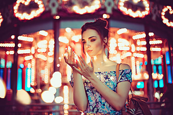 Women Outdoor Brown Eyes Lights, girls, model, lights HD wallpaper