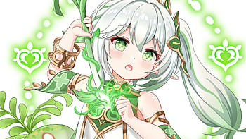 Green, Eyes, White, Hair, Nahida Lesser, Lord Kusanali Genshin Impact HD wallpaper