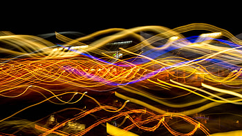 Yellow Lines Glow Light Threads Black Background Abstraction Abstract HD wallpaper