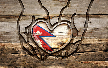 I love Nepal, , wooden carving hands, Day of Nepal, Nepalese flag, Flag of Nepal, Take care Nepal, creative, Nepal flag, Nepal flag in hand, wood carving, Asian countries, Nepal HD wallpaper