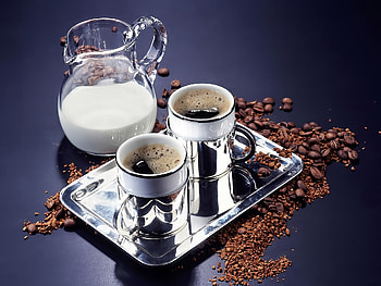 Food, Cups, Coffee, Drink, Beverage, Tray, Decanter, Carafe, Milk HD wallpaper