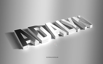 Adalyn, silver 3d art, gray background, with names, Adalyn name, Adalyn greeting card, 3d art, with Adalyn name HD wallpaper