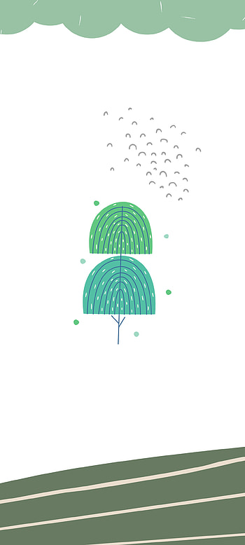 Boho Tri, art, minimal, green, plant, tree, minimalist, simple HD phone wallpaper