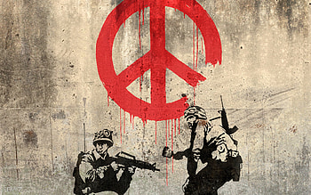 banksy peace art HD wallpaper