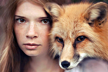 Red, Women, Fox, Hair HD wallpaper