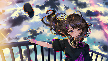Anime Girl Standing At Height , anime-girl, anime, artist, artwork, digital-art HD wallpaper