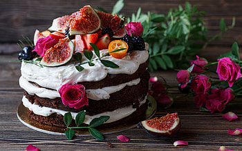 Cake, fruit, dessert, food HD wallpaper
