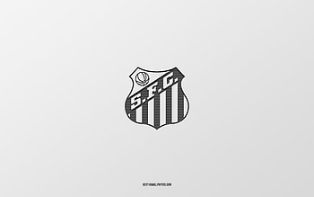 Santos FC, white background, Brazilian football team, Santos FC emblem, Serie A, Vila Belmiro, Brazil, football, Santos FC logo HD wallpaper