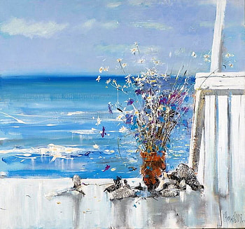 С.Черкасов, sea, art, painting, flower HD wallpaper