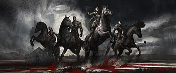 X Men Apocalypse Ancient Horsemen , x-men-apocalypse, horse, artist, artwork, digital-art, dark HD wallpaper
