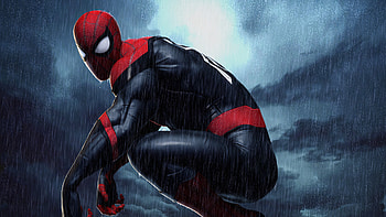 Spiderman Raining, spiderman, superheroes, artwork, digital-art, art, artstation HD wallpaper