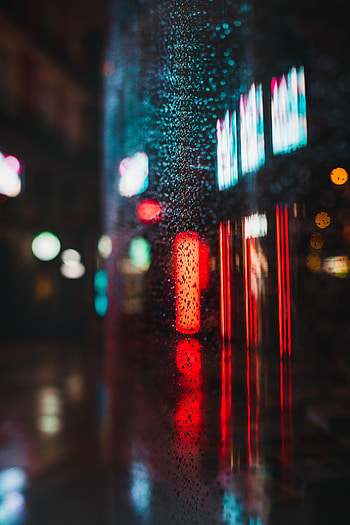 Neon, Drops, Lights, Reflection, Macro, Glass HD phone wallpaper