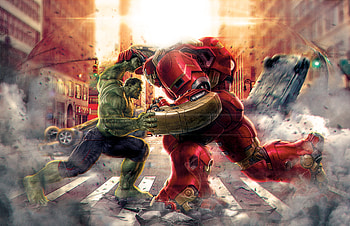 Hulk Vs Iron Hulkbuster Artwork, hulk, artwork, deviantart, artist, digital-art HD wallpaper