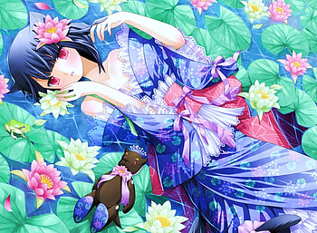 Sexy kimono cat girl, sexy, cat girl, kimono, anime HD wallpaper
