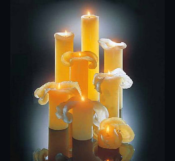 Candle light, black background, flames, group, melting wax, candles, gold HD wallpaper