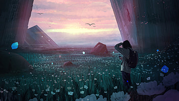 Me In Somewhere Beautiful Nature , artist, artwork, digital-art, artstation HD wallpaper