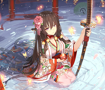 Warrior, anime girl, original, art HD wallpaper