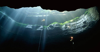 Cave, repel, ropes, humans, nature, human, cave exploring, people HD wallpaper