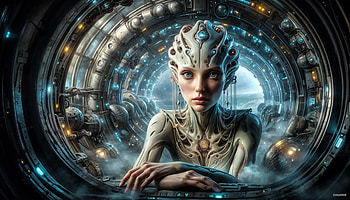 Alien woman, sci-fi character, AI Art HD wallpaper