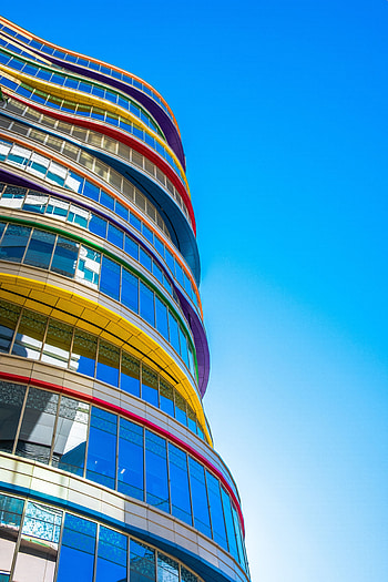 Architecture, Building, Multicolored, Motley, Minimalism, Facade, Modern, Up To Date HD phone wallpaper